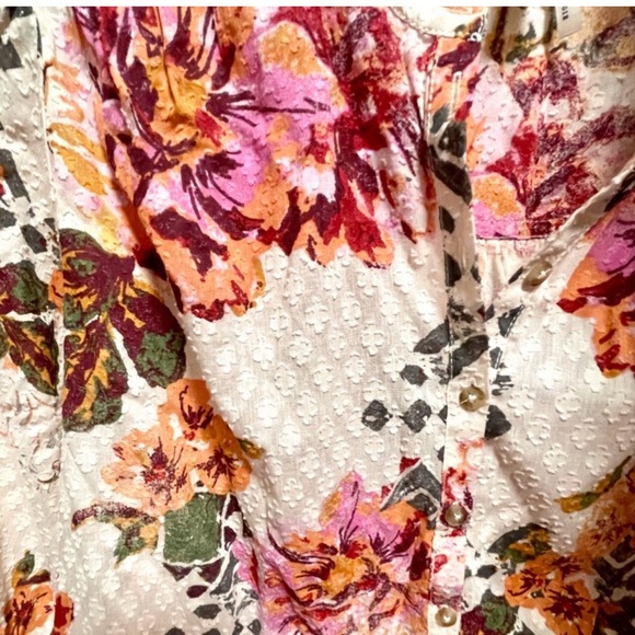 Anthropologie Pilcro Cropped Surf Floral Blouse🌺 - Picture 4 of 8